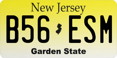NJ license plate B56ESM
