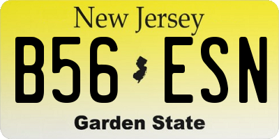 NJ license plate B56ESN