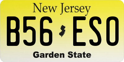 NJ license plate B56ESO
