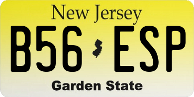 NJ license plate B56ESP