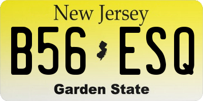 NJ license plate B56ESQ