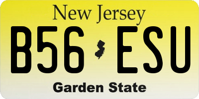 NJ license plate B56ESU