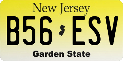 NJ license plate B56ESV