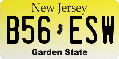NJ license plate B56ESW