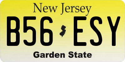 NJ license plate B56ESY