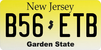NJ license plate B56ETB