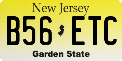 NJ license plate B56ETC