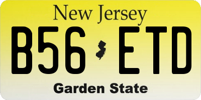 NJ license plate B56ETD