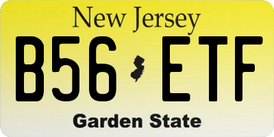 NJ license plate B56ETF