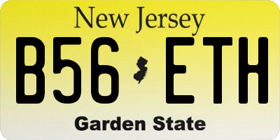 NJ license plate B56ETH