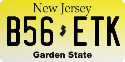 NJ license plate B56ETK