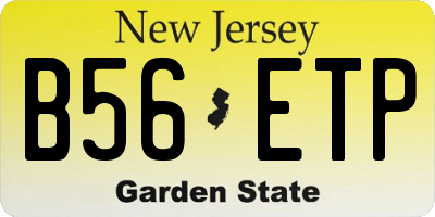 NJ license plate B56ETP