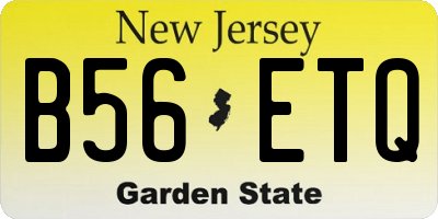 NJ license plate B56ETQ