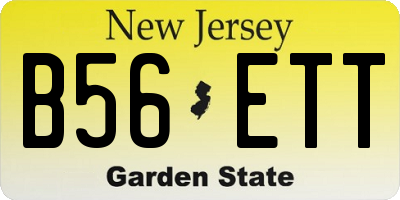 NJ license plate B56ETT