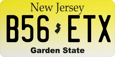 NJ license plate B56ETX