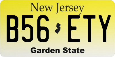 NJ license plate B56ETY