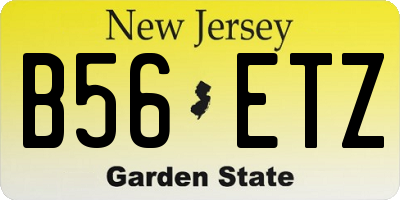 NJ license plate B56ETZ