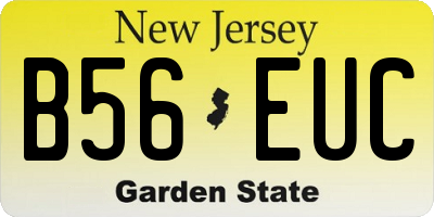NJ license plate B56EUC