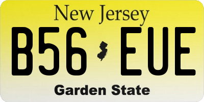 NJ license plate B56EUE