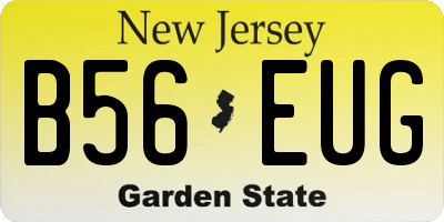 NJ license plate B56EUG