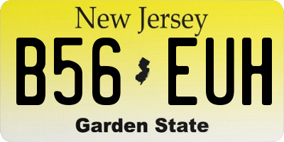 NJ license plate B56EUH
