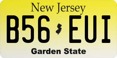 NJ license plate B56EUI