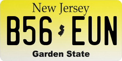 NJ license plate B56EUN