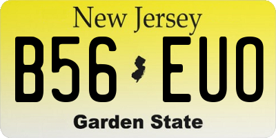 NJ license plate B56EUO