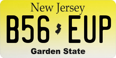 NJ license plate B56EUP