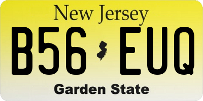 NJ license plate B56EUQ