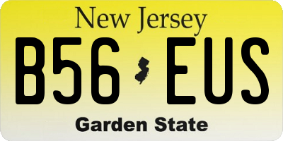NJ license plate B56EUS