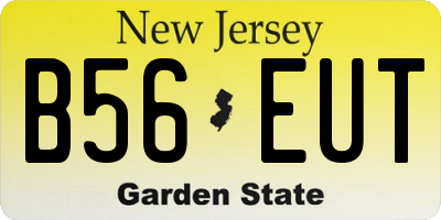 NJ license plate B56EUT