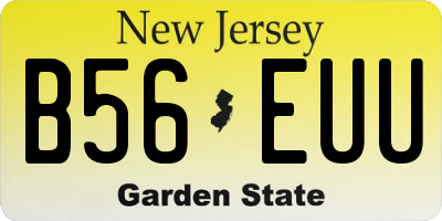 NJ license plate B56EUU