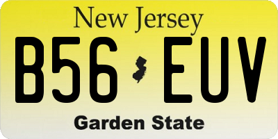 NJ license plate B56EUV