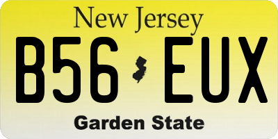 NJ license plate B56EUX