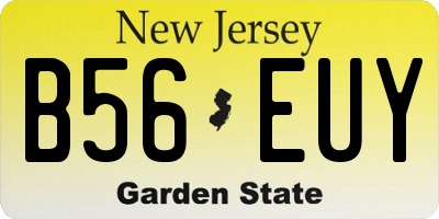 NJ license plate B56EUY