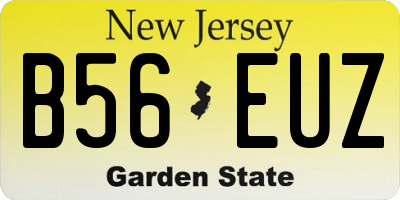 NJ license plate B56EUZ