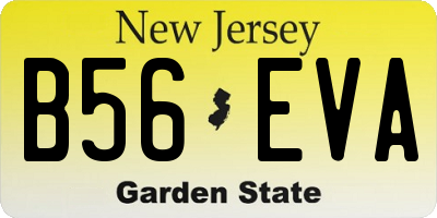 NJ license plate B56EVA