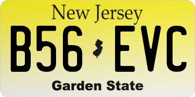 NJ license plate B56EVC