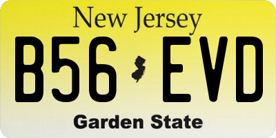 NJ license plate B56EVD