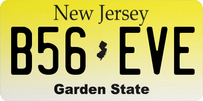NJ license plate B56EVE