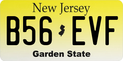 NJ license plate B56EVF