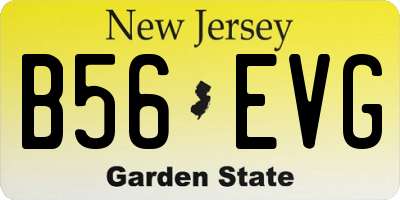 NJ license plate B56EVG