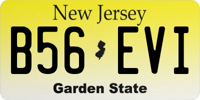 NJ license plate B56EVI
