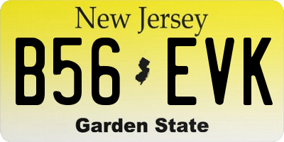 NJ license plate B56EVK