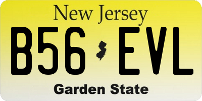 NJ license plate B56EVL