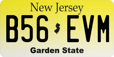 NJ license plate B56EVM