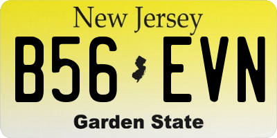 NJ license plate B56EVN