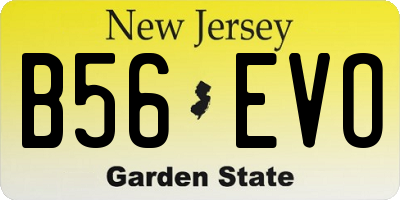 NJ license plate B56EVO