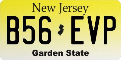 NJ license plate B56EVP